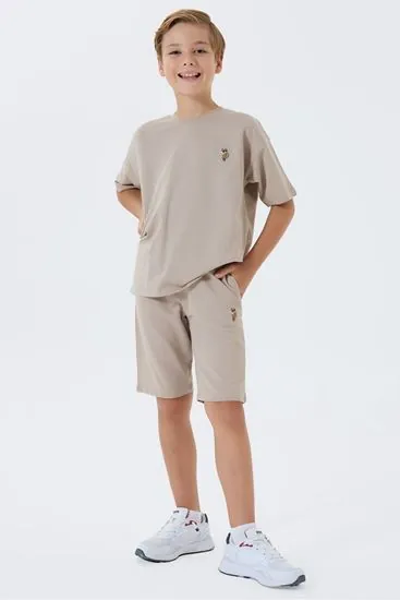 4-15 Yaş Lisanslı Us Polo Assn Erkek Çocuk Takım-Kum