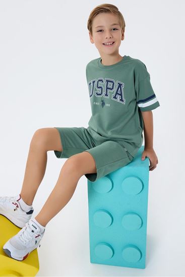 4-15 Yaş Lisanslı Us Polo Assn Erkek Çocuk Takım-Yeşil