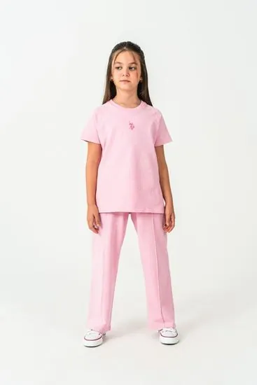4-15 Yaş Lisanslı Us Polo Assn Kız Çocuk Takım-Pembe