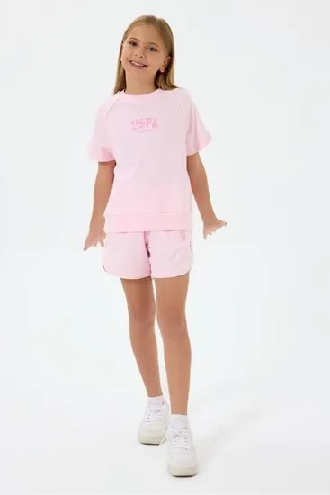 4-15 Yaş Lisanslı Us Polo Assn Kız Çocuk Takım-Pembe