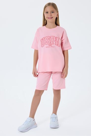 4-15 Yaş Lisanslı Us Polo Assn Kız Çocuk Takım-Somon