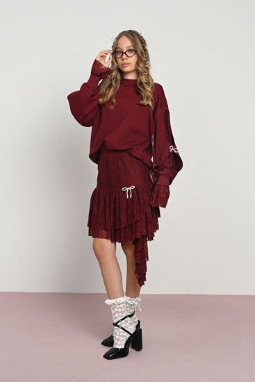 9-14 Yaş Modern Dreamy Kız Çocuk Takım-Bordo