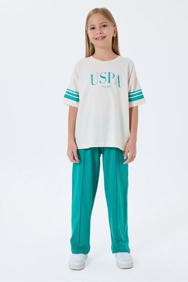 4-15 Yaş Lisanslı Us Polo Assn Kız Çocuk Takım-Latte