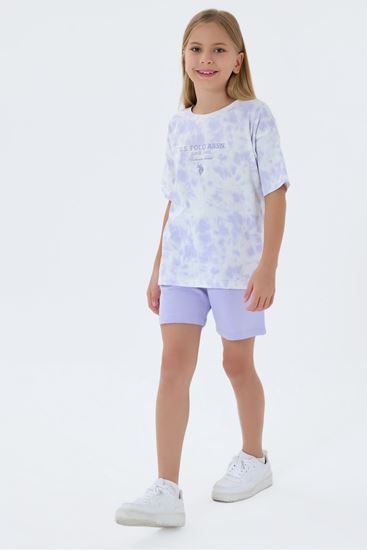 4-15 Yaş Lisanslı Us Polo Assn Kız Çocuk Takım-Lila