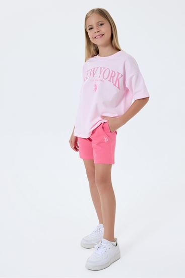 4-15 Yaş Lisanslı Us Polo Assn Kız Çocuk Takım-Pembe
