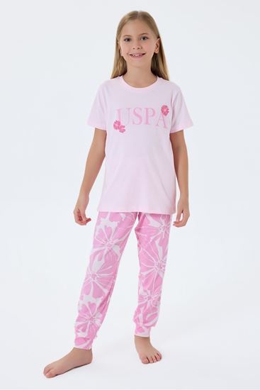 4-15 Yaş Lisanslı Us Polo Assn Kız Çocuk Takım-Pembe