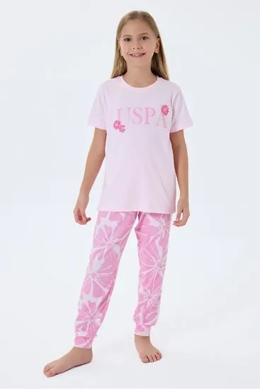 4-15 Yaş Lisanslı Us Polo Assn Kız Çocuk Takım-Pembe