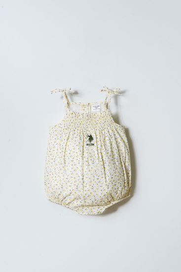 3-24 Ay Lisanslı Us Polo Assn Kız Bebek Tulum-Ekru