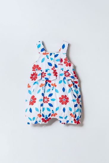 3-24 Ay Lisanslı Us Polo Assn Kız Bebek Tulum-Ekru