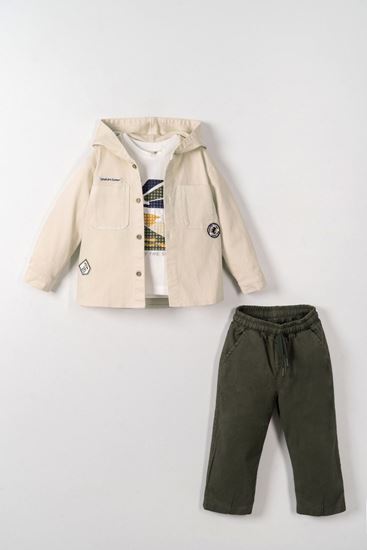 1-4 Yaş Noah Active Erkek Çocuk 3'Lü Takım-Latte