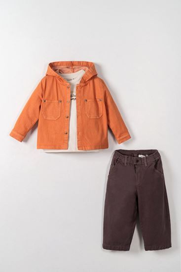 1-4 Yaş Rain Forest Erkek Çocuk 3'Lü Takım-Kiremit