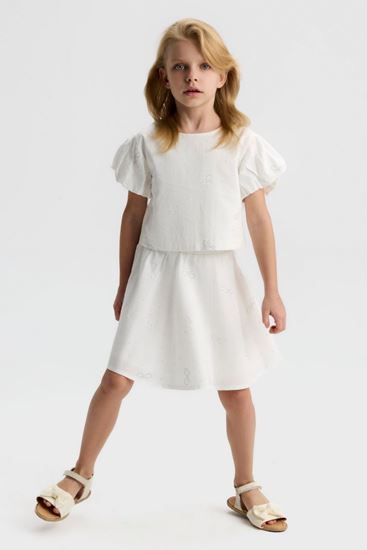 4-8 Yaş Mila Royal Kız Çocuk Takım-Ekru