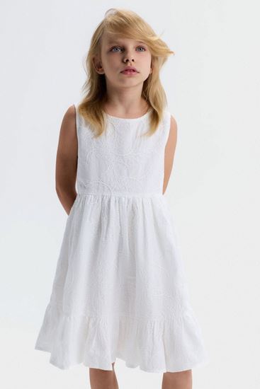 4-8 Yaş Angel Mia Kız Çocuk Elbise-Ekru