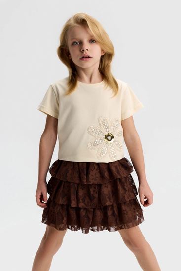 4-8 Yaş Alina Select Kız Çocuk Takım-Kahverengi