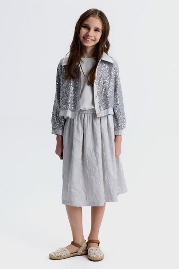 8-14 Yaş Glıtter Pearl Kız Çocuk 3'Lü Takım-Uzay Grisi