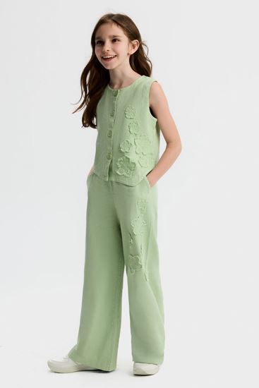 8-14 Yaş Fancy Aria Kız Çocuk Takım-Yeşil