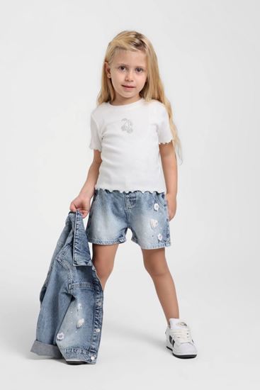 1-5 Yaş Cherry Daisy Kız Çocuk 3'Lü Takım-Mavi