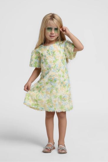 1-5 Yaş Colorce Love Kız Çocuk Elbise-Yeşil