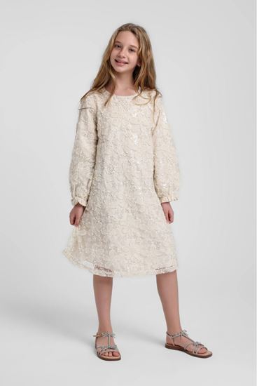 5-14 Yaş Pavlova Lena Kız Çocuk Elbise-Latte