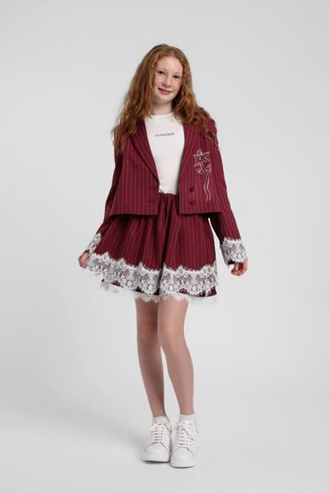 10-14 Yaş Nişantaşı Iconıque Kız Çocuk 3'Lü Takım-Bordo