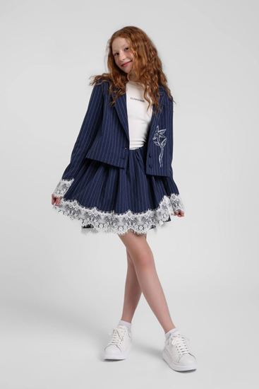 10-14 Yaş Nişantaşı Iconıque Kız Çocuk 3'Lü Takım-Lacivert