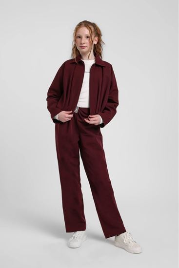 10-14 Yaş New İcon Brown Kız Çocuk 3'Lü Takım-Bordo