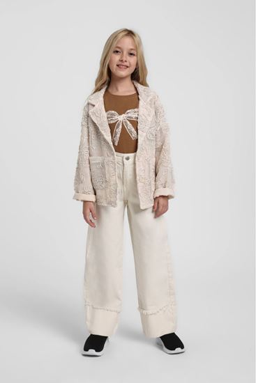 5-14 Yaş Pavlova Ribbon Kız Çocuk 3'Lü Takım-Latte