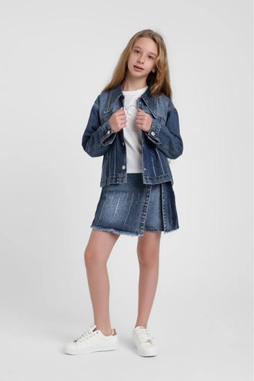 5-14 Yaş Elen Paris Kız Çocuk Takım-Mavi