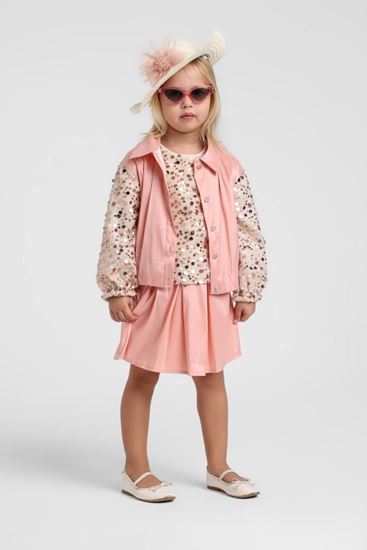 1-5 Yaş Clara Grace Kız Çocuk 3'Lü Takım-Pembe