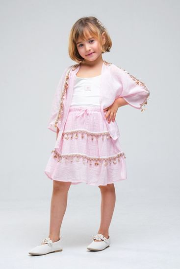 4-8 Yaş SeaShell Sugar Kız Çocuk 3'Lü Takım-Şeker Pembe