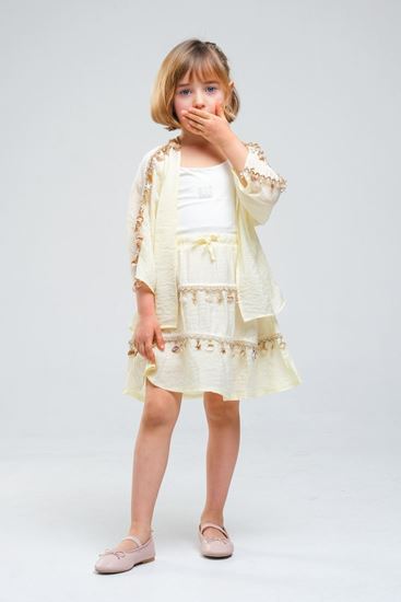 4-8 Yaş SeaShell Sugar Kız Çocuk 3'Lü Takım-Sarı