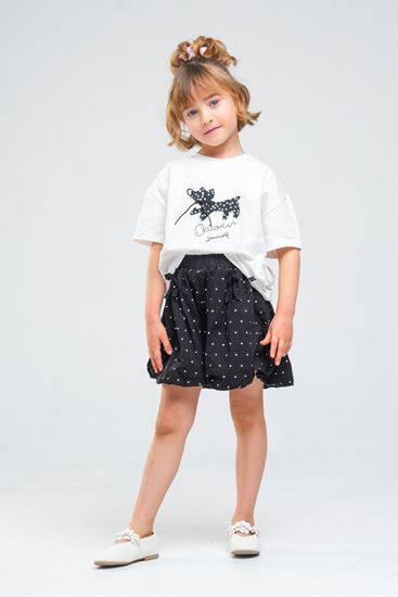 4-8 Yaş Cherry Cate Kız Çocuk Takım-Siyah