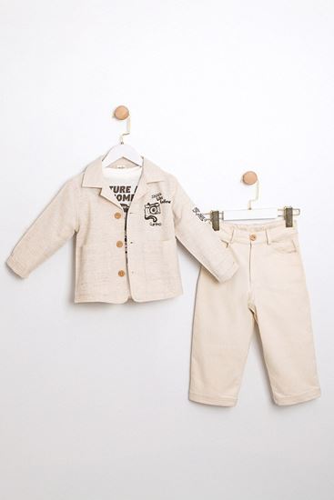 2-5 Yaş Brendone Like Erkek Çocuk 3'Lü Takım-Latte