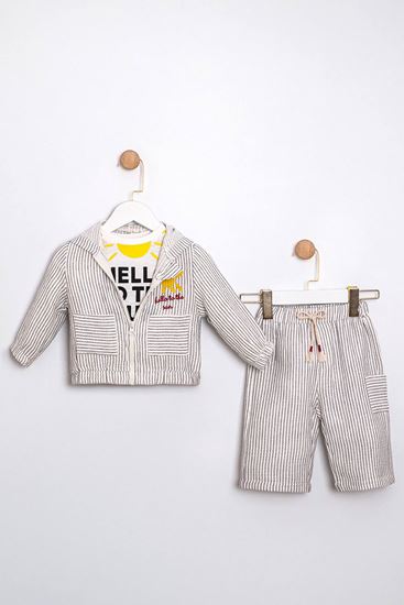 9-24 Aylık Soft Teddy Erkek Bebek 3'Lü Takım-Lacivert