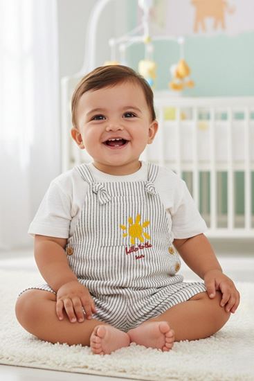 9-24 Aylık Zevra Noir Erkek Bebek Salopet Takım-Lacivert