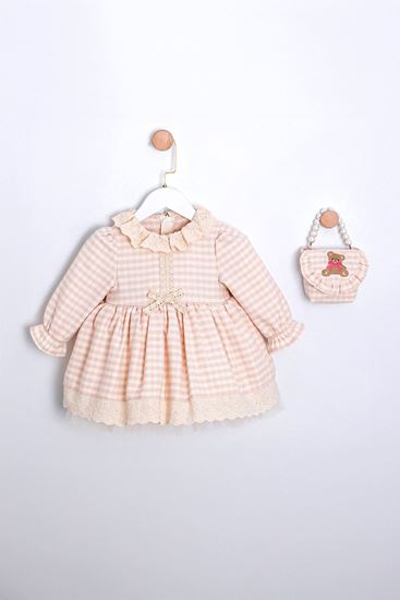 9-24 Aylık Vıvıenne Kız Bebek Çantalı Elbise-Pembe