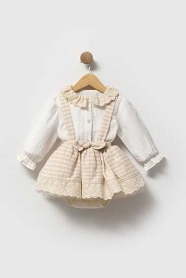 9-24 Aylık Jaqueline Kız Bebek Takım-Kahverengi