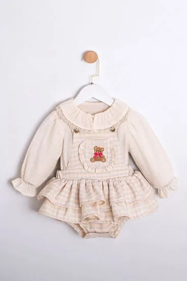 6-18 Aylık Happy Bear Kız Bebek Takım-Mavi