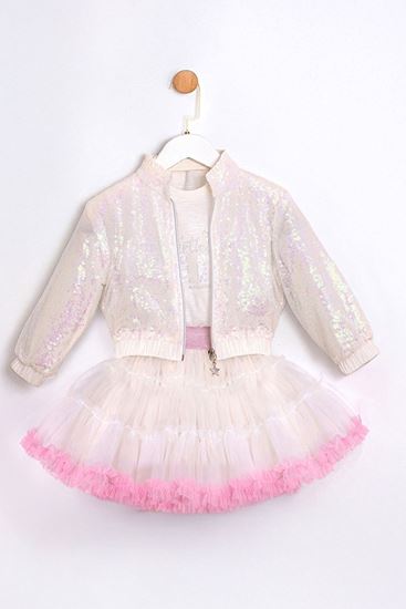 2-5 Yaş Magic Kız Çocuk 3'Lü Takım-Ekru