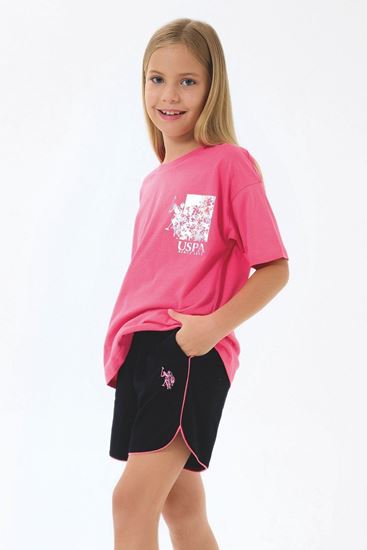 4-15 Yaş Lisanslı Us Polo Assn Kız Çocuk Takım-Pembe