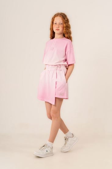 9-15 Yaş Prime New Kız Çocuk Şort Etekli Takım-Şeker Pembe