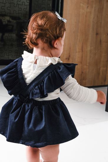 6-18 Aylık Rana Ribbon Kız Bebek Takım-İndigo