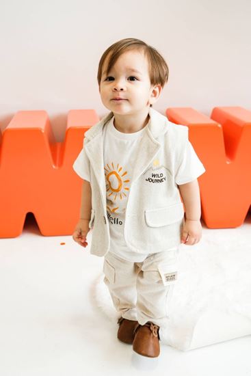 9-24 Aylık King Mode Erkek Bebek 3'Lü Takım-Latte