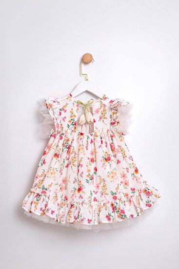 2-5 Yaş Cute Dress Kız Çocuk Elbise-Ekru
