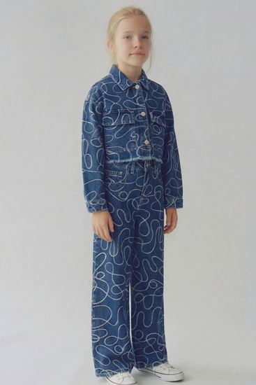 4-14 Yaş Lina Luna Kız Çocuk Takım-Mavi