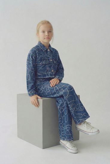 8-14 Yaş Blue Design Kız Çocuk Takım-Mavi