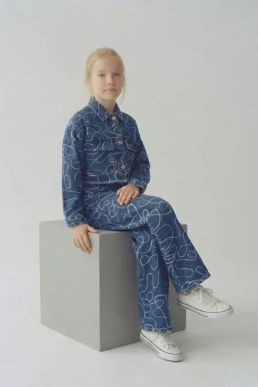 8-14 Yaş Blue Design Kız Çocuk Takım-Mavi