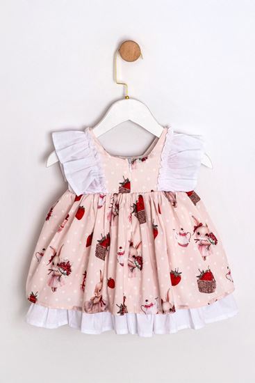 9-24 Aylık Veralla Kız Bebek Elbise-Pembe