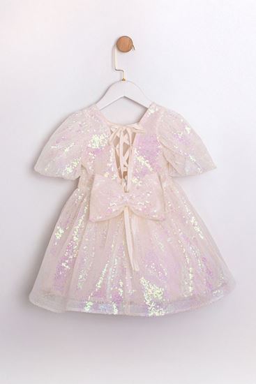 2-5 Yaş Cuddless Set Kız Çocuk Elbise-Ekru