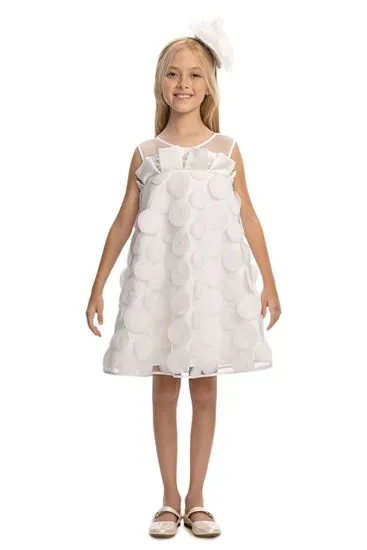 3-7 Yaş Guetase Drees Kız Çocuk Elbise-Ekru